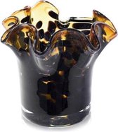 Design vaas Mini - Fidrio LEPPARD - glas, mondgeblazen bloemenvaas - hoogte 12 cm