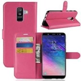 Samsung A6 Plus Hoesje Wallet Case Roze