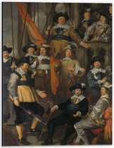 Dibond - Oude meesters - Officieren en schutters van wijk XVIII, Govert Flinck - 30x40cm Foto op Aluminium (Wanddecoratie van metaal)