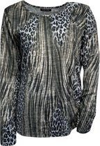 Pink Lady dames trui dun army/zwart print - maat S