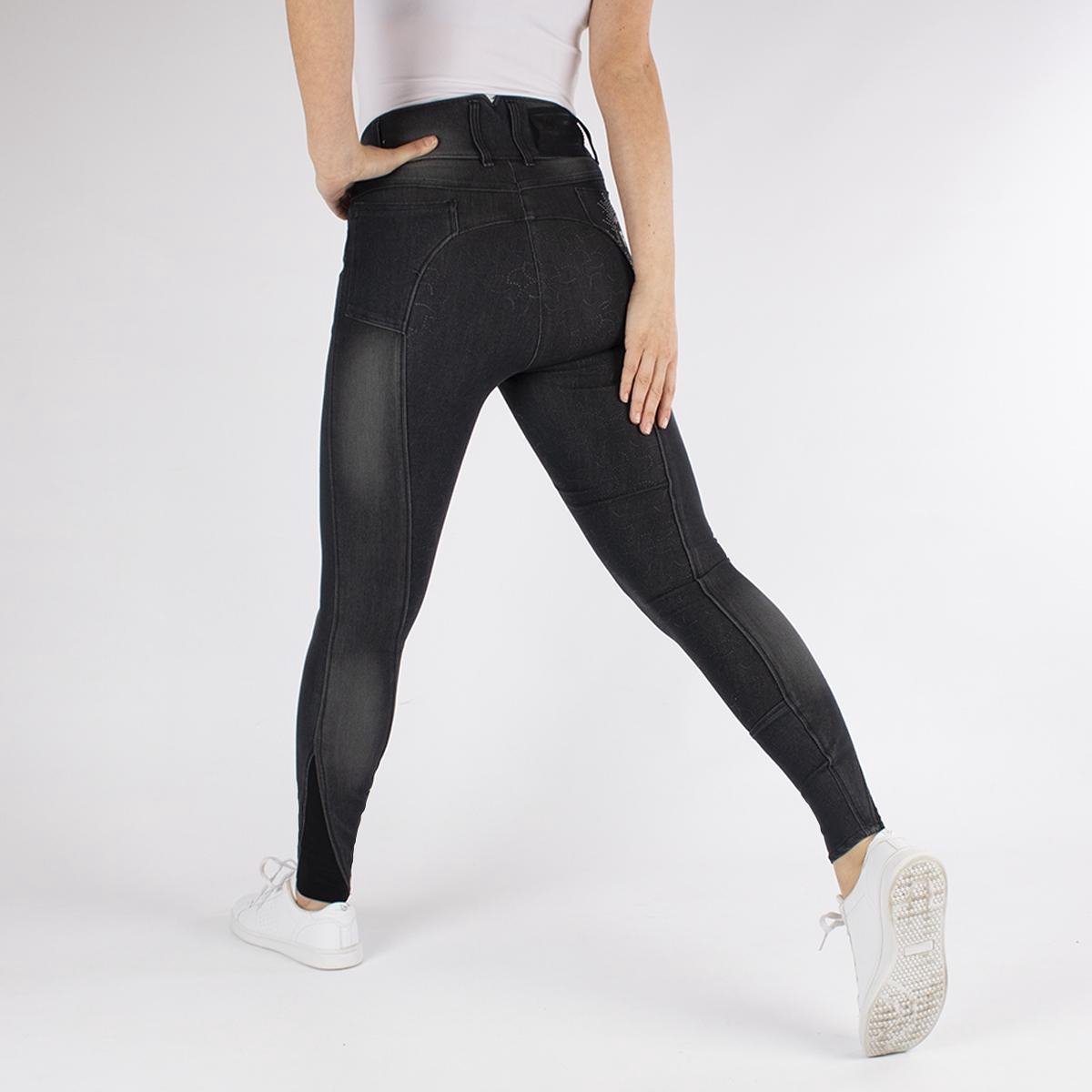 PK International Sportswear - Cardento Full Grip - Rijbroek / Breeche - Black Grey Jeans