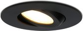 Napels LED inbouwspot extra plat - 8W 570lm - 2700K warm wit - Dimbaar - Rond - 360° Kantelbaar - IP65 waterdicht - Zwart