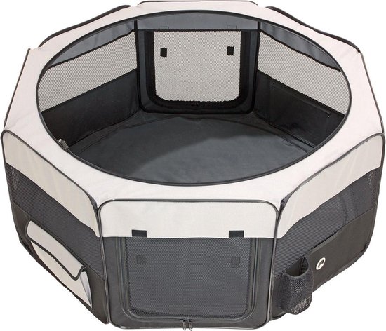 Flamingo - Smart Top Opvouwbare Puppyren - Zwart - 74 x 74 x 35 cm