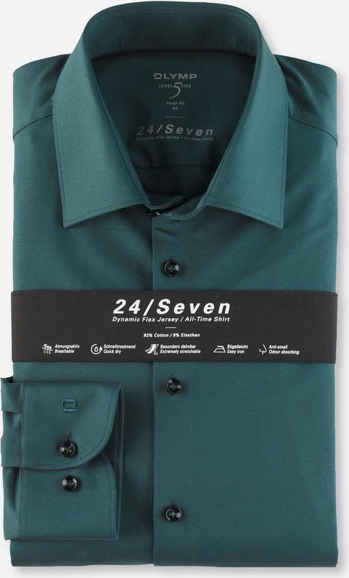 Het hotel Factuur Slapen Olymp Heren Overhemd 24/Seven Level 5 Body Fit Groen 40 | bol.com