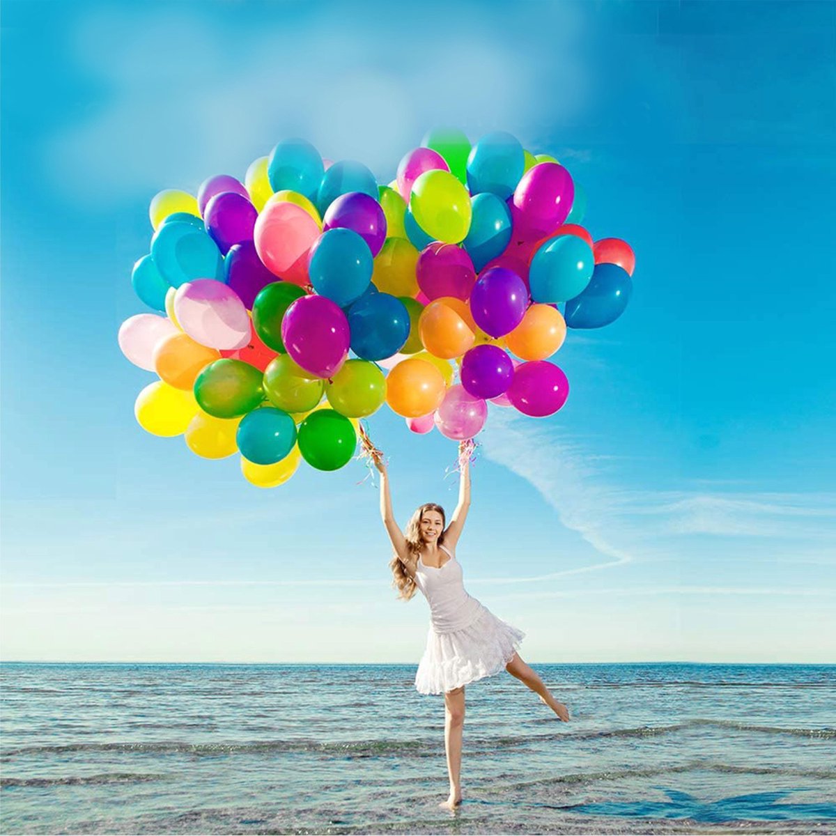 Fissaly 40 Stuks Gekleurde Latex Helium Ballonnen met Accessoires – Wit, Geel, Oranje, Rood, Roze, Paars, Blauw & Groen Decoratie — afbeelding 6