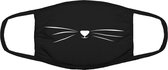 Katten mondkapje | cat | dieren | grappig | gezichtsmasker | bescherming | bedrukt | logo | Zwart mondmasker van katoen, uitwasbaar & herbruikbaar. Geschikt voor OV