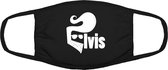 The King mondkapje | Elvis | Presley | Rock 'n Roll | gezichtsmasker | bescherming | bedrukt | logo | Zwart mondmasker van katoen, uitwasbaar & herbruikbaar. Geschikt voor OV