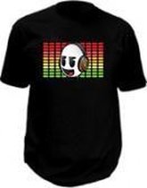 LED T-shirt Equalizer - Zwart - Smiley DJ - Maat L