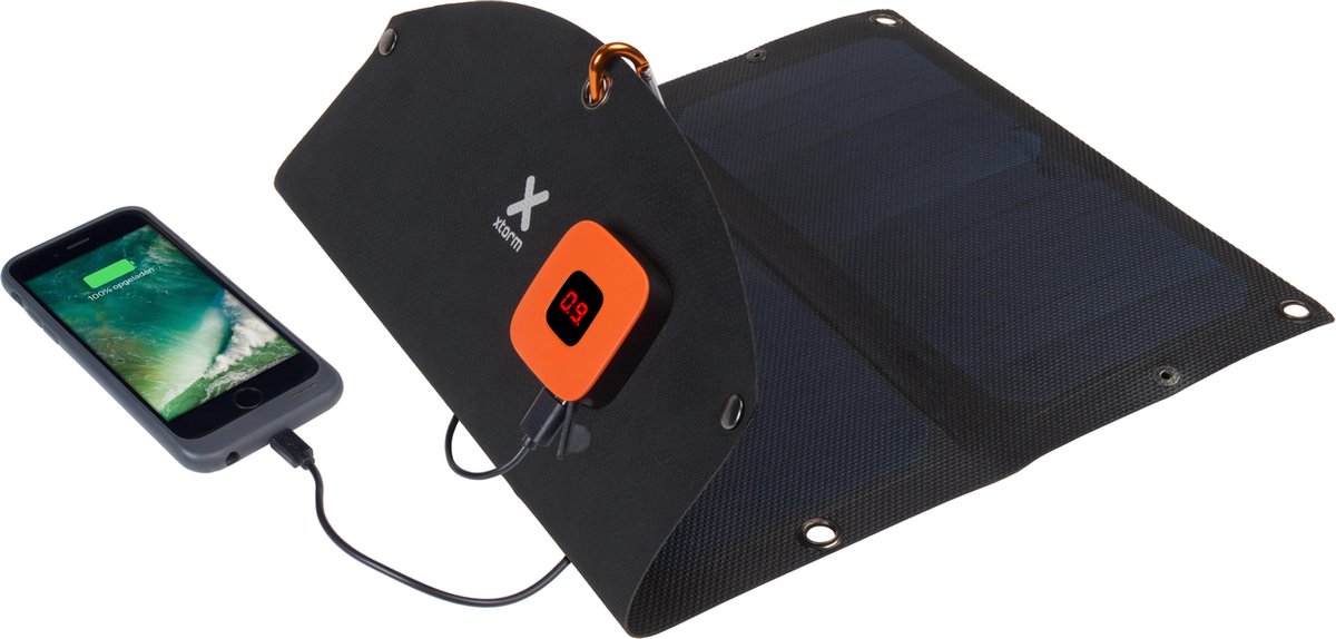 Xtorm / Opbouwbaar Zonnepaneel - Draagbaar zonnepaneel - 14W Solar panel - Geschikt voor outdoor - Zwart