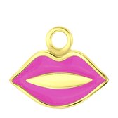 Zilveren oorbelhanger gold lip Mix&Match