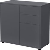 Commode Paarl druk en open 74x79x36 cm donkergrijs mat