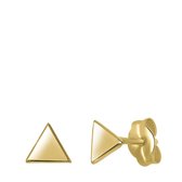 Lucardi Dames Oorbellen triangle 4mm - Oorbellen - Cadeau - 14 Karaat Goud - Geelgoud