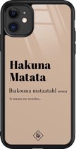 iPhone 11 hoesje glass - Hakuna Matata | Apple iPhone 11  case | Hardcase backcover zwart