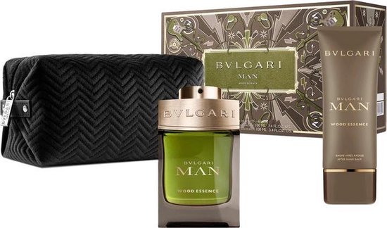 Bvlgari Man Wood Essence 100ml Edp + Aftershavebalm + Pouch Geschenkset