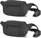 2x pcs sacs de taille noirs / pochettes pour adultes 21 x 12 cm - sacs de taille noirs / sac banane pour les voyages / en déplacement
