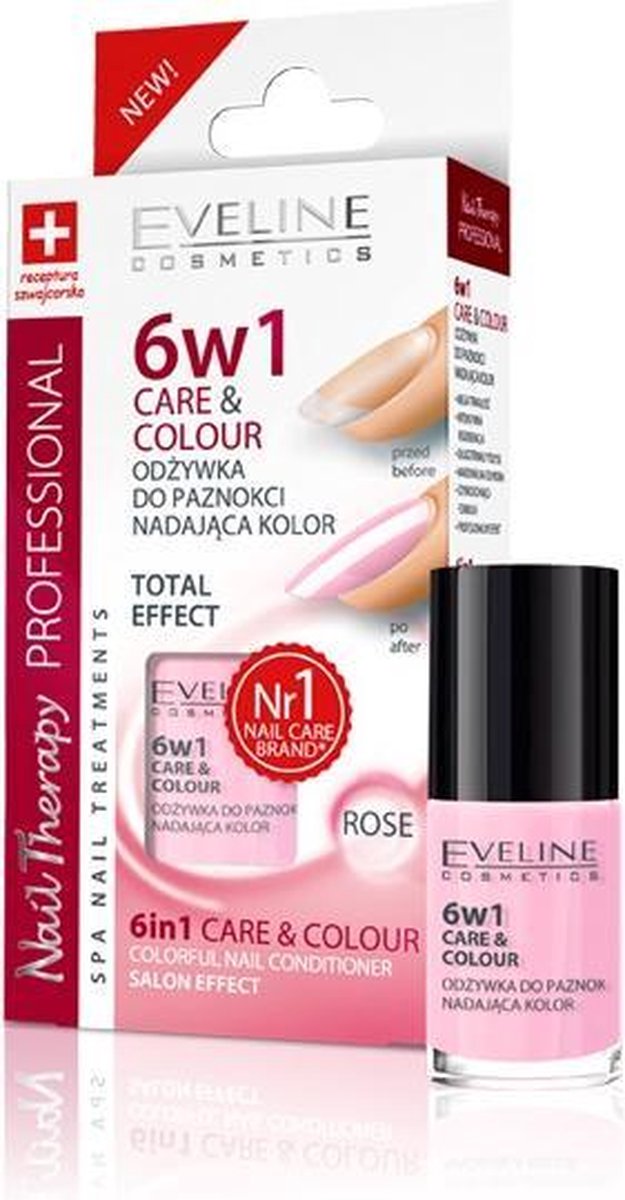 Eveline - Nail Therapy Care&Colour 6In1 Conditioner Is A Claw That Gives The Color Rose 5Ml