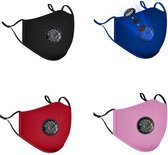 4 stuks Herbruikbare Mondkapje - Valve mondmasker Mix kleuren