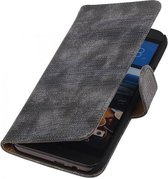 Lizard Bookstyle Wallet Case Hoesjes voor HTC One M9 Grijs