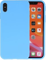 Premium Color Bescherming Telefoonhoesje - Backcover Hoesje - Achterkant Hoesje - Geschikt voor iPhone Xs Max - Licht Blauw