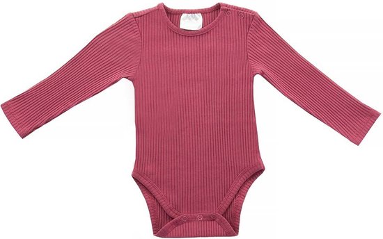 Jollein Romper lange mouw 50/56 Rib maroon red