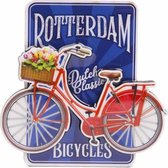 Matix Magneet Fiets Rotterdam 8,5 X 8,5 Cm Mdf Rood/blauw