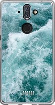 Nokia 8 Sirocco Hoesje Transparant TPU Case - Whitecap Waves #ffffff
