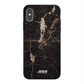 iPhone Xs Hoesje TPU Case - Dark Golden Marble #ffffff