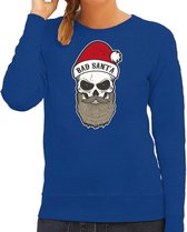 Bad Santa foute Kerstsweater / Kersttrui blauw voor dames - Kerstkleding / Christmas outfit S