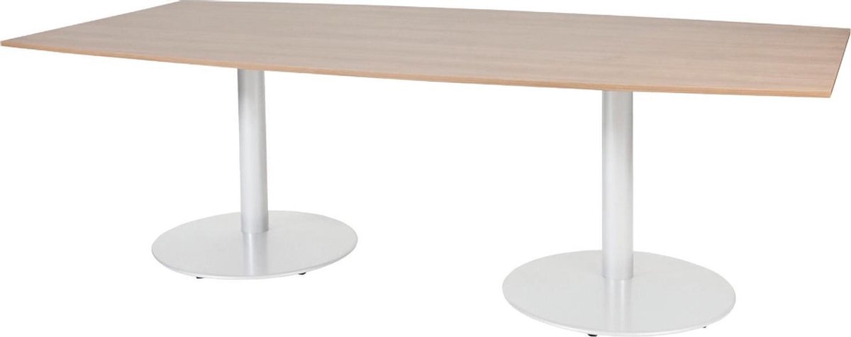 Schaffenburg Vergadertafel - Linesto 240x120 tonv. logan - alu frame Aluminium (RAL9006)/Logan eiken