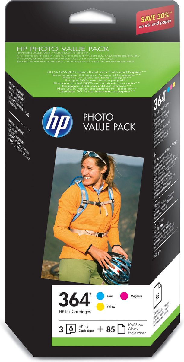 HP 364 - Inktcartridge / Cyaan / Magenta / Geel + Papier