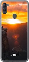 Samsung Galaxy A11 Hoesje Transparant TPU Case - Rock Formation Sunset #ffffff