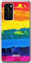 Huawei P40 Hoesje Transparant TPU Case - Rainbow Canvas #ffffff