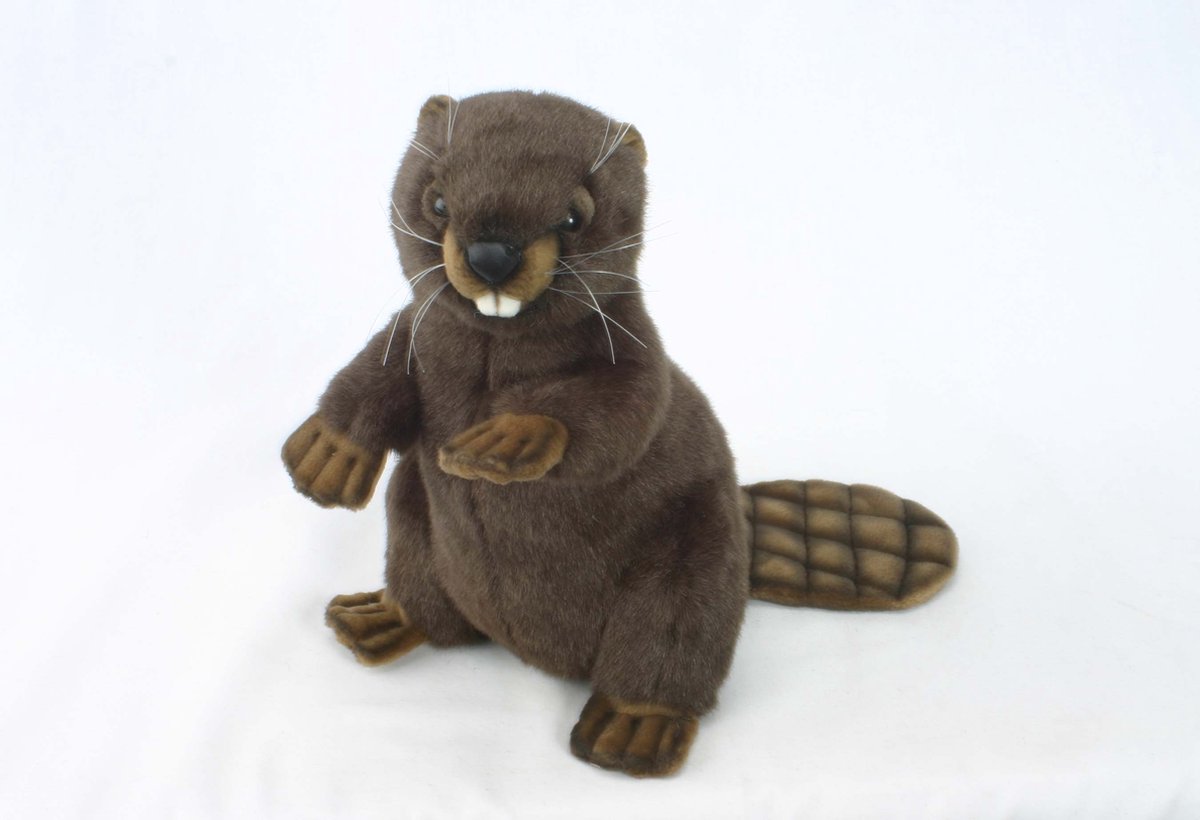 Hansa pluche bever knuffel - Levensecht bosdier van 29 cm - Luxe kwaliteit