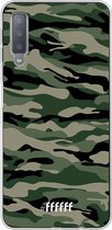 Samsung Galaxy A7 (2018) Hoesje Transparant TPU Case - Woodland Camouflage #ffffff