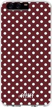 Huawei P10 Hoesje Transparant TPU Case - Burgundy Dots #ffffff