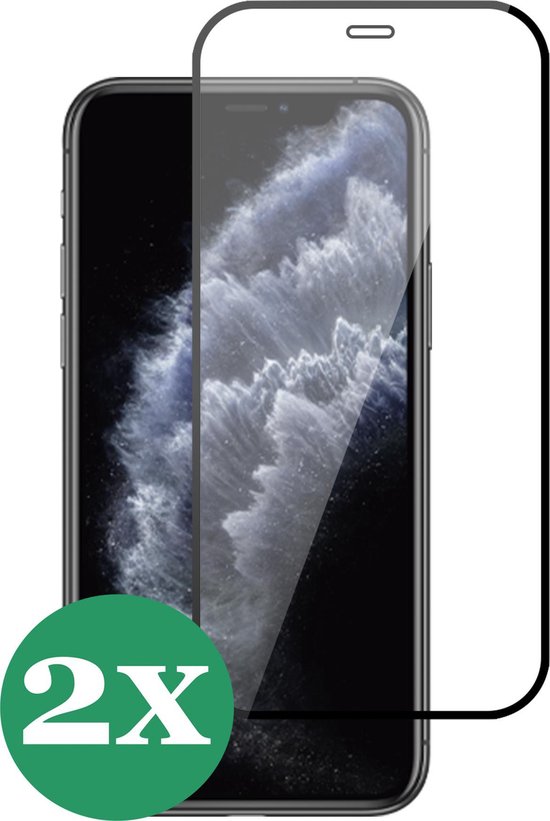 Screenprotector geschikt voor iPhone 11 Pro Max / XS Max - Glas Tempered Glass Screen Protector Full Cover Case - 2 Stuks