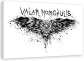Schilderij ,  Valar Morghulis , Game of Thrones , 2 maten , zwart wit , wanddecoratie