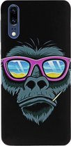 ADEL Siliconen Back Cover Softcase Hoesje Geschikt voor Huawei P20 - Gorilla Apen