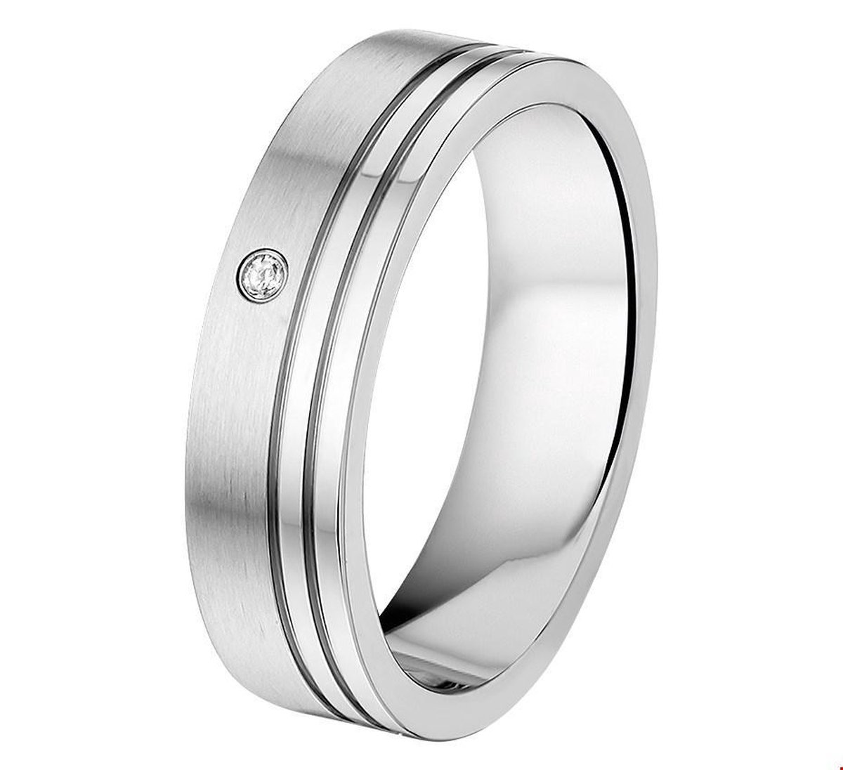 Edelstaal Ring A502 - 5,5 Mm Met Cz 6501782