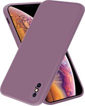 geschikt voor Apple iPhone X / Xs vierkante silicone case - bordeaux