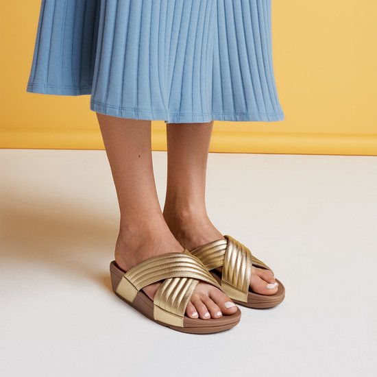 FitFlop™ Lulu™ Padded Slide Artisan Gold - Maat 38 | bol.com