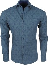 DiNero Milano - Heren Overhemd - Slim Fit - Bloemen - Groen