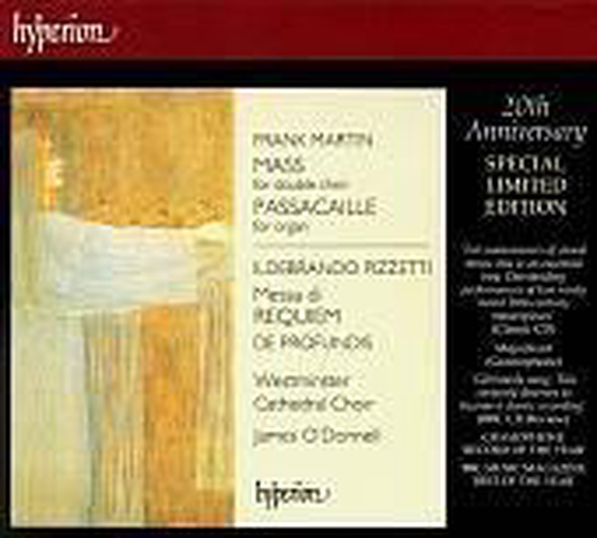 Frank Martin: Mass; Ildebrando Pizzetti: Messa di Requiem