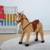 HOMCOM Kinderpaard staand Paard zonder schommel beige bruin