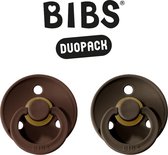 BIBS Fopspeen - Maat 2 (6-18 maanden) DUOPACK - Mocha & Chocolate - BIBS tutjes - BIBS sucettes
