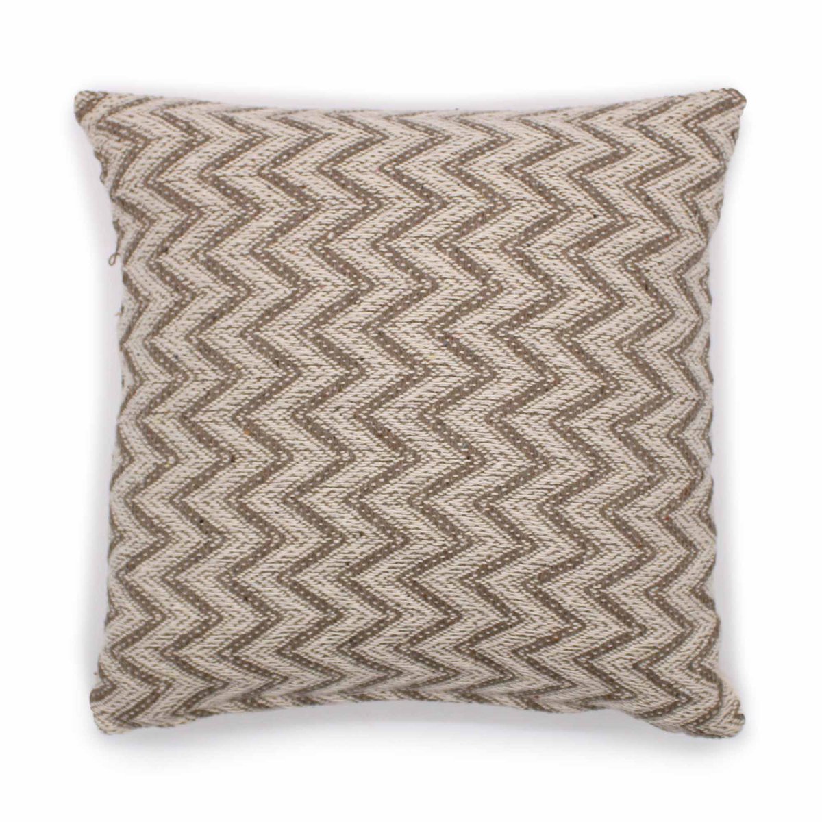 Ancient Wisdom Sierkussenhoes - Kussenhoes visgraatpatroon grijs katoen 40x40cm - decoratie - interieur - hoezen - woonaccessoires - kussens