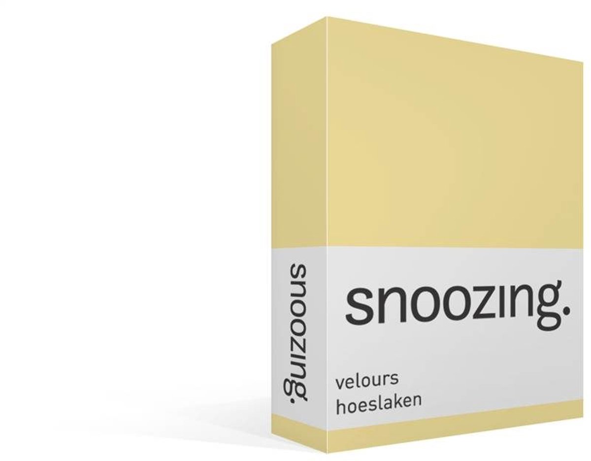 Snoozing velours hoeslaken - 120/130x200/220 cm - Tweepersoons - Geel