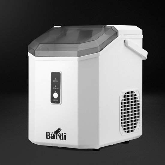 Bardi 1.1L - Nugget IJsblokjesmachine Square - Crushed Ice Maker met IJsschep - 15kg/24 uur - Ijsblokjesmaker - Met Luxe Thermosbeker - WIT met citruspers Zwart van Merkloos — afbeelding 5