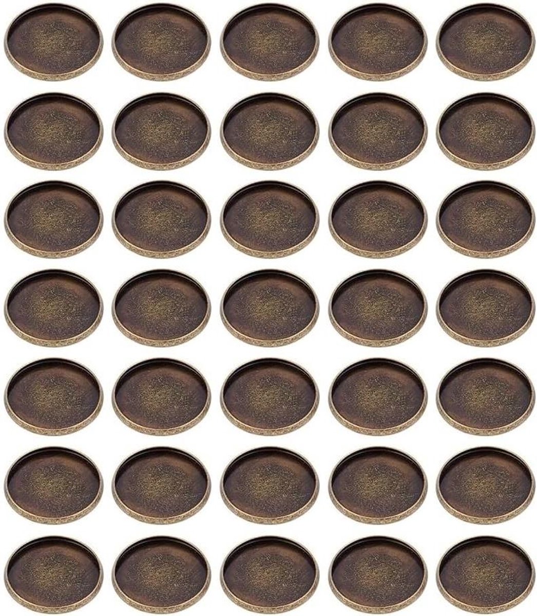 Allecto - Ronde Bezel Trays Hanger - Sieraden Maken - Antiek Brons - Cabochon Trays - Tool en DIY Craft - Geschikt voor Juwelen - 20x2mm - 50 Stuks - Ronde Bezel Blanks - Messing - Setting - Ronde Bezel Trays - 18mm