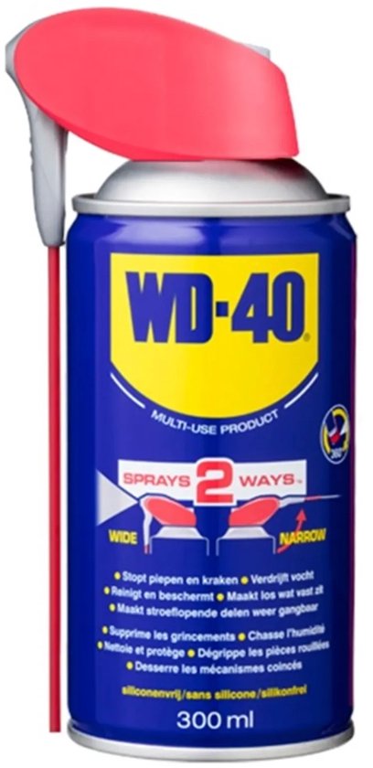 WD-40® Smart Straw - Verdrijft vocht - Stopt piepen & kraken - Beschermt tegen roest - Maakt vastgeroeste onderdelen los - Verwijdert olie, vuil & vet - 300ml